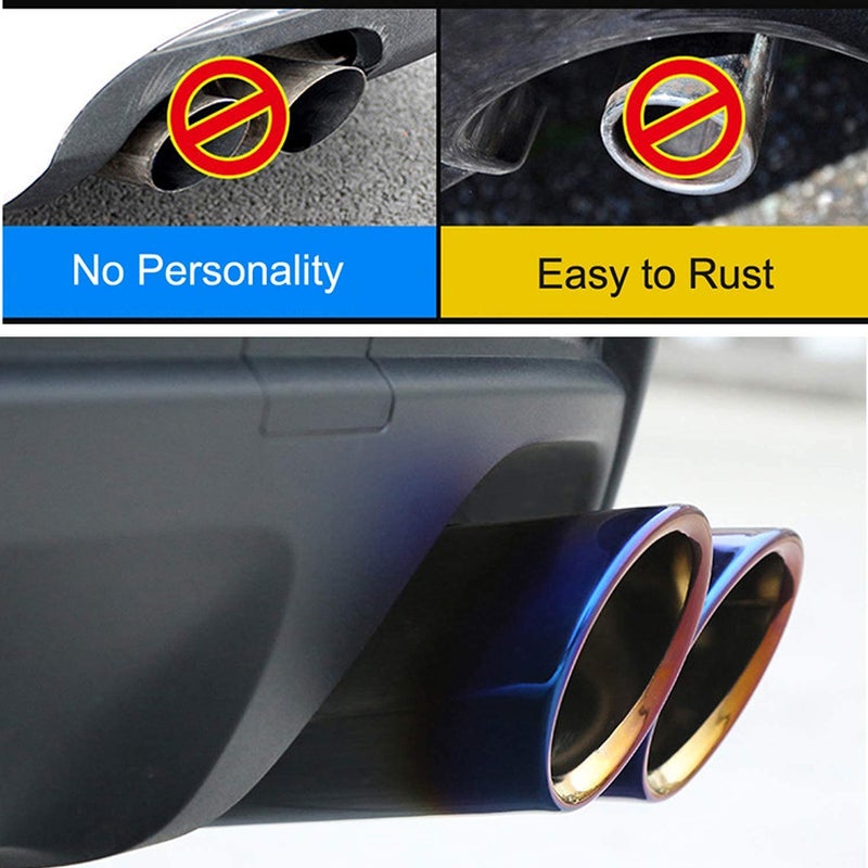 Dsycar دسيسكار نصائح أنابيب كاتم صوت السيارة من الفولاذ المقاوم للصدأ متوافقة مع فولكس فاجن جيتا 2009-2018 / ساجيتار 2011-2015 / بولو 2012-2014 / جولف 7 2013-2015 (أزرق محمص) - Image 5